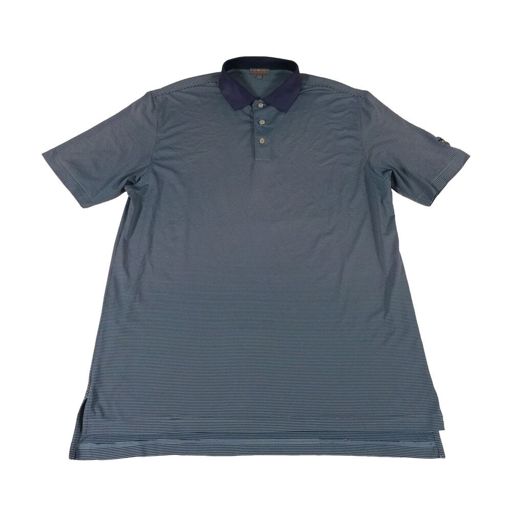 Apawamis Club Peter Millar Performance Striped Golf Polo Shirt Men's Large